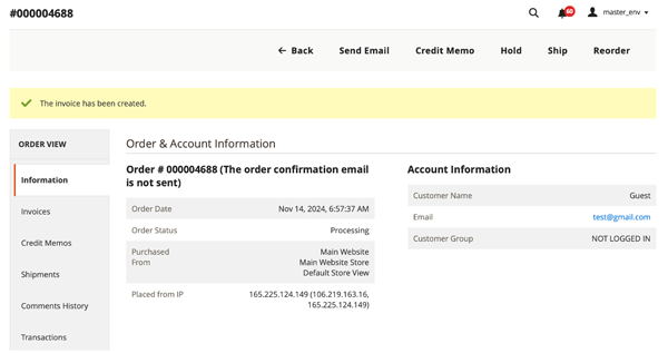 Invoice Submitted
